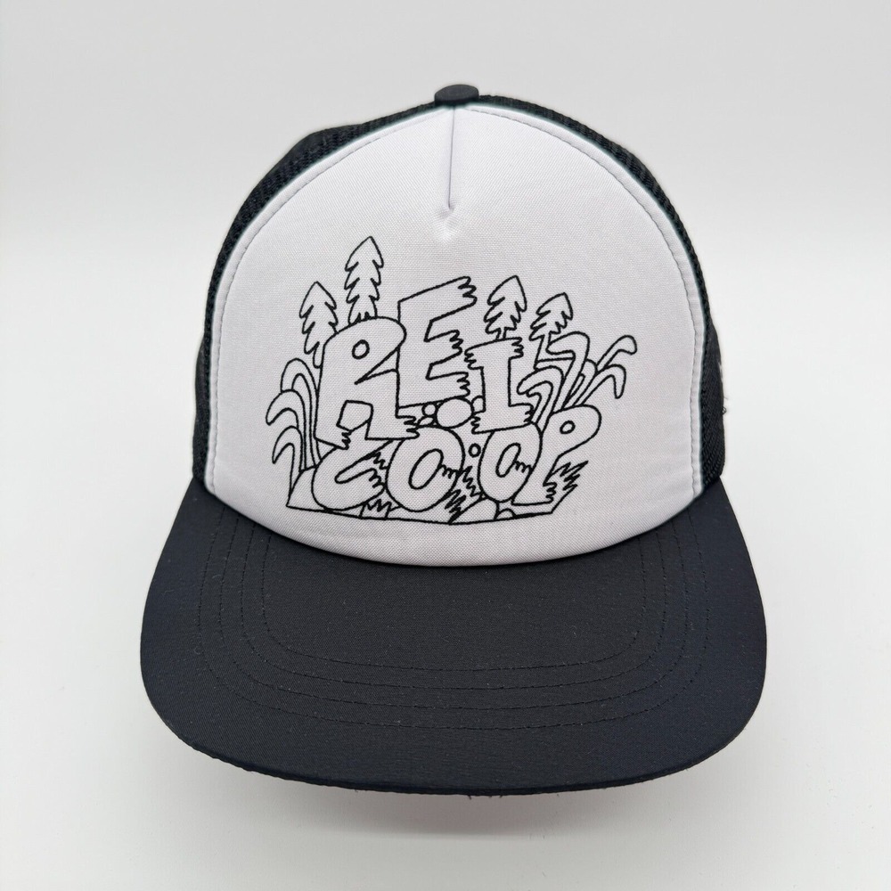 REI Co‎ Op Boco Gear Trucker Hat Cap Snapback Adjustable Black White